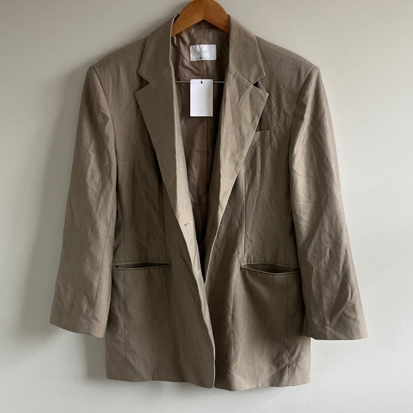 OAK + FORT Beige Single-Breasted Blazer - Picture 2 of 13